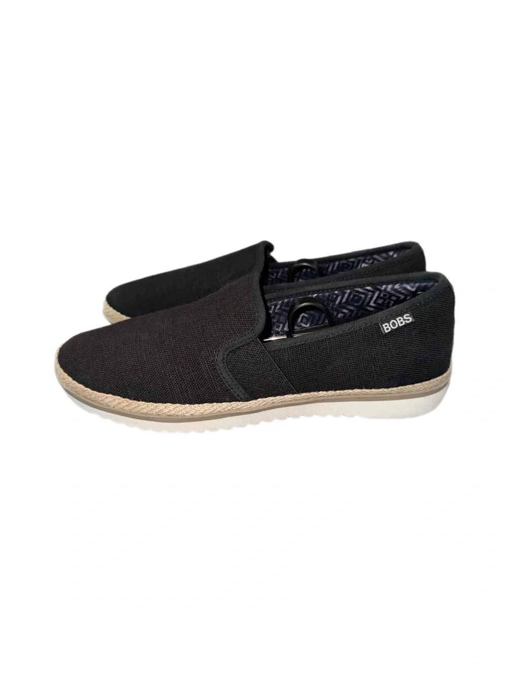 Women’s BOBS Skechers flexpadrille Black Slip-On Canvas shoes size 9
